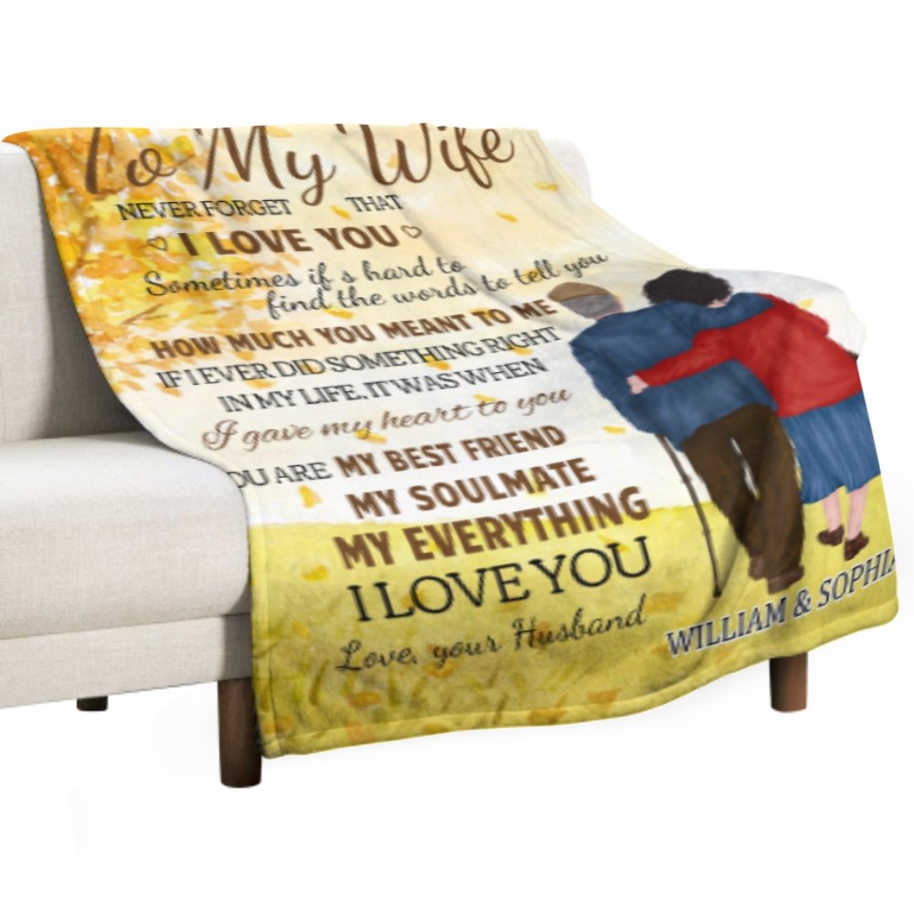 To My Wife Never Forget That I Love You - Gift For Couples, Personalized Blanket - Lovscape