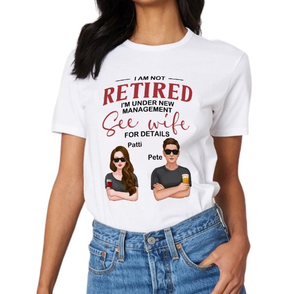 Under New Management See Wife For Details - Personalized Shirt - Gift For Husband - Man And Woman Illustration - lovscape