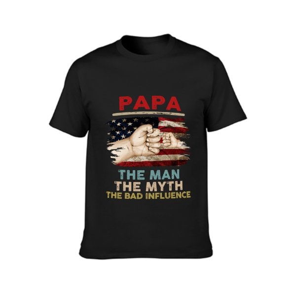 USA The Man The Myth The Bad Influence - Gift for Dad, Personalized Custom Unisex T-shirt - lovscape