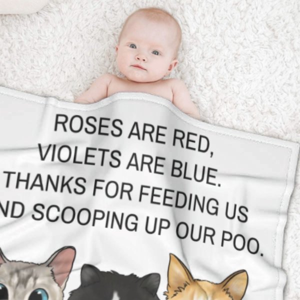 Violets Are Blue Thanks For Scooping Up Our Poo - Personalized Blanket - Lovscape