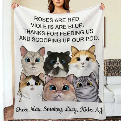 Violets Are Blue Thanks For Scooping Up Our Poo - Personalized Blanket - Lovscape