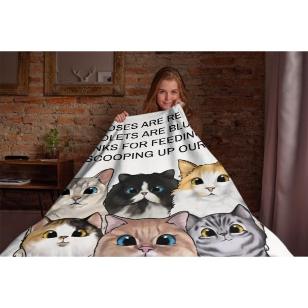 Violets Are Blue Thanks For Scooping Up Our Poo - Personalized Blanket - Lovscape