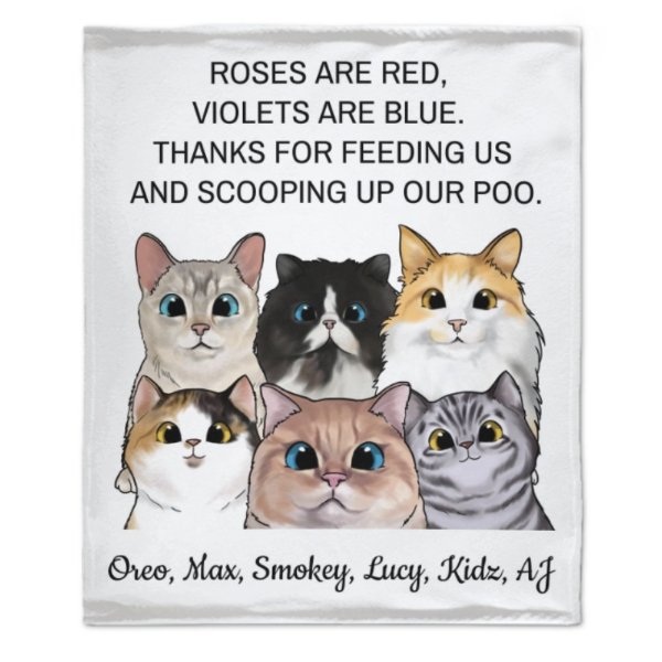 Violets Are Blue Thanks For Scooping Up Our Poo - Personalized Blanket - Lovscape