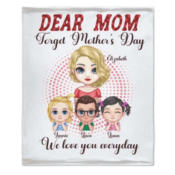 We Love You Everyday - Family Personalized Custom Blanket - Mother's Day Gift For Mom - Lovscape