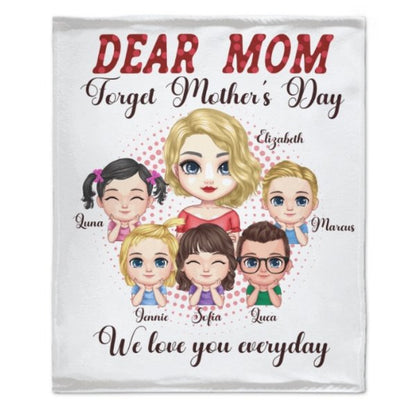 We Love You Everyday - Family Personalized Custom Blanket - Mother's Day Gift For Mom - Lovscape