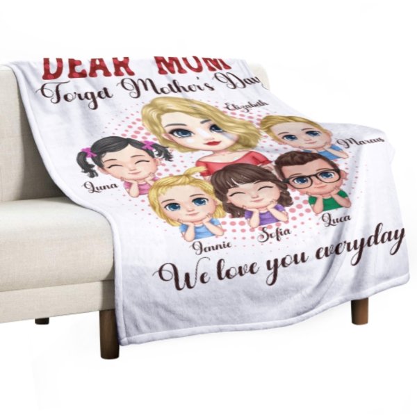 We Love You Everyday - Family Personalized Custom Blanket - Mother's Day Gift For Mom - Lovscape