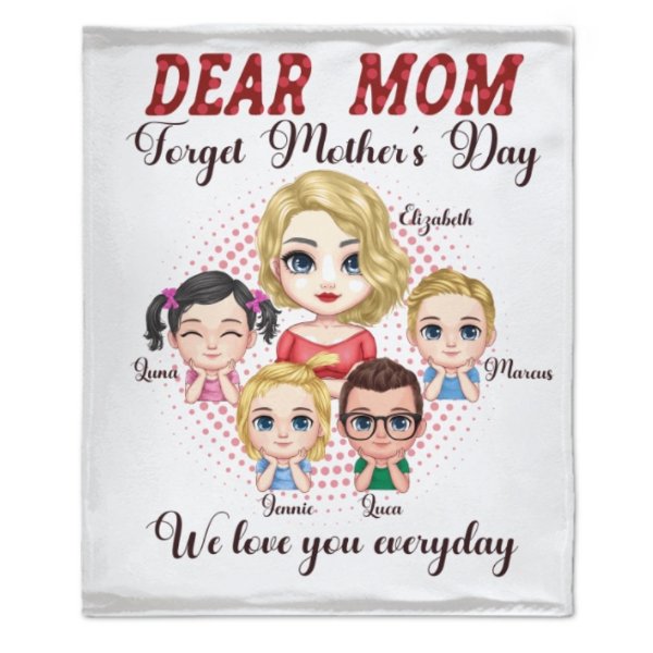 We Love You Everyday - Family Personalized Custom Blanket - Mother's Day Gift For Mom - Lovscape