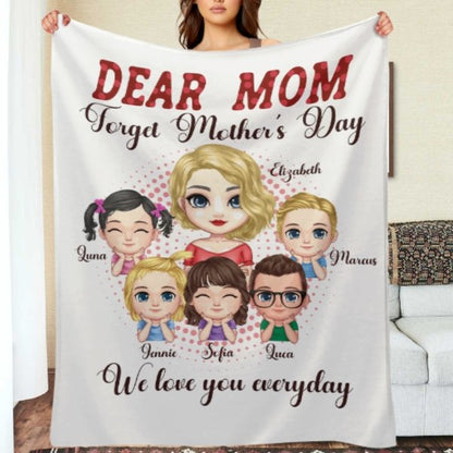 We Love You Everyday - Family Personalized Custom Blanket - Mother's Day Gift For Mom - Lovscape