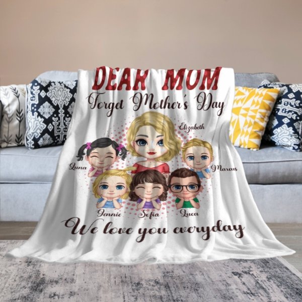 We Love You Everyday - Family Personalized Custom Blanket - Mother's Day Gift For Mom - Lovscape