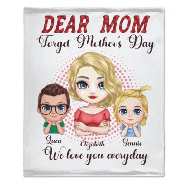 We Love You Everyday - Family Personalized Custom Blanket - Mother's Day Gift For Mom - Lovscape