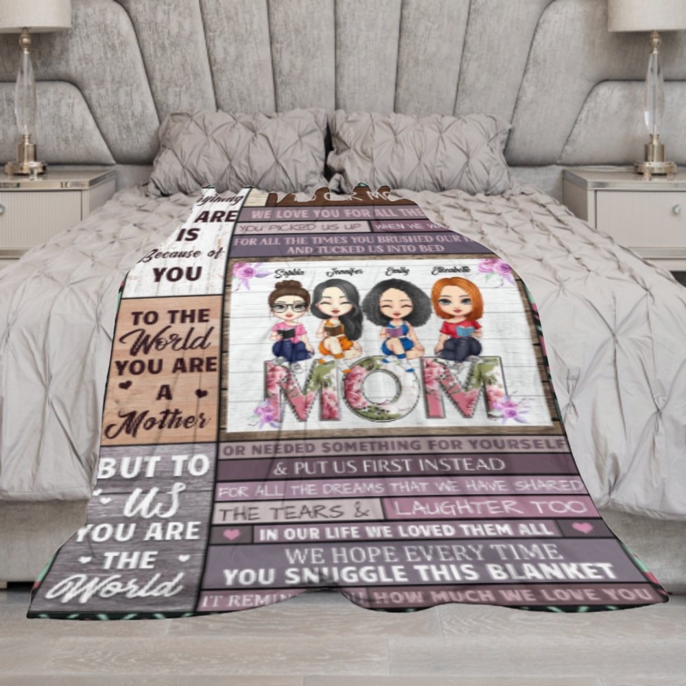 We Love You For All The Times - Family Personalized Custom Blanket - Birthday Gift For Mom From Daughter - Lovscape