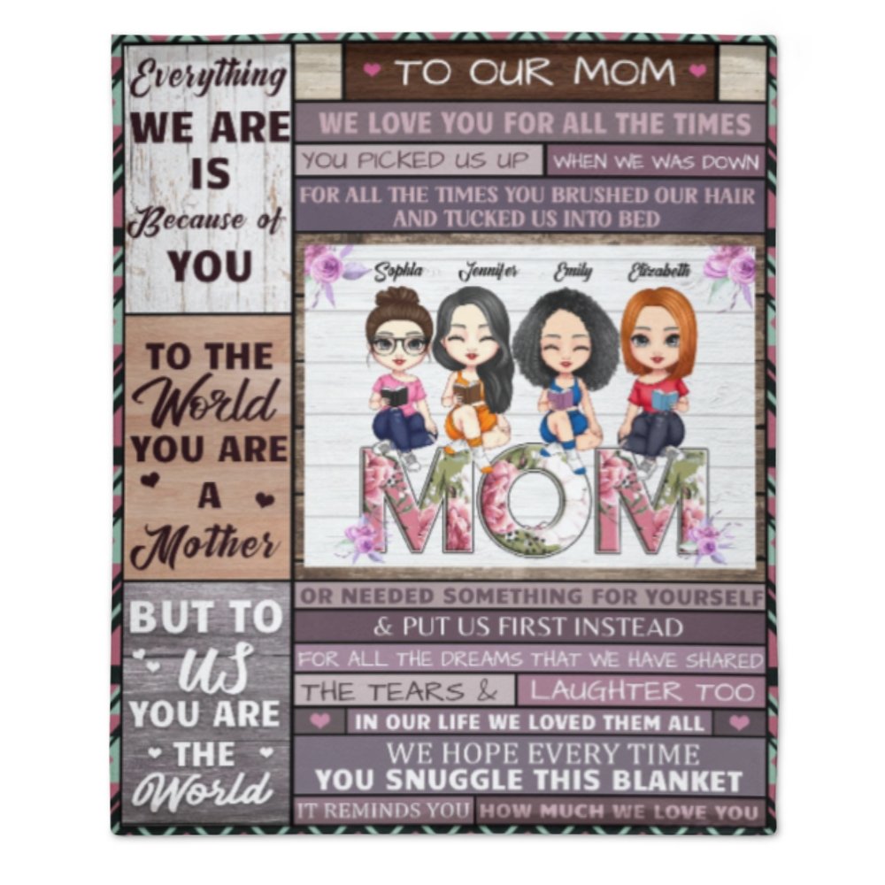 We Love You For All The Times - Couverture personnalisée personnalisée pour la famille - Cadeau d'anniversaire pour maman de sa fille 