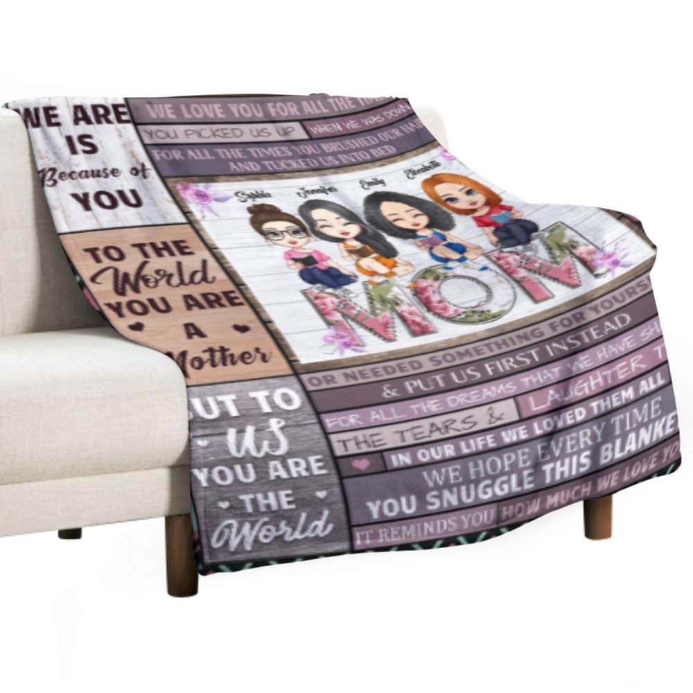 We Love You For All The Times - Family Personalized Custom Blanket - Birthday Gift For Mom From Daughter - Lovscape