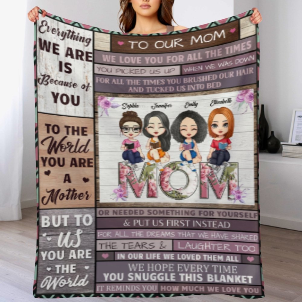 We Love You For All The Times - Couverture personnalisée personnalisée pour la famille - Cadeau d'anniversaire pour maman de sa fille 