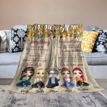 We Will Always Be Your Little Babies - Family Personalized Custom Blanket - Birthday Gift For Mom From Daughter - Lovscape