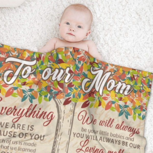 We Will Always Be Your Little Babies - Family Personalized Custom Blanket - Birthday Gift For Mom From Daughter - Lovscape