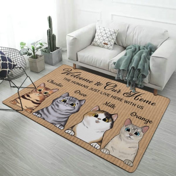 Welcome To My Home - Tapis décoratif drôle de chat personnalisé, paillasson