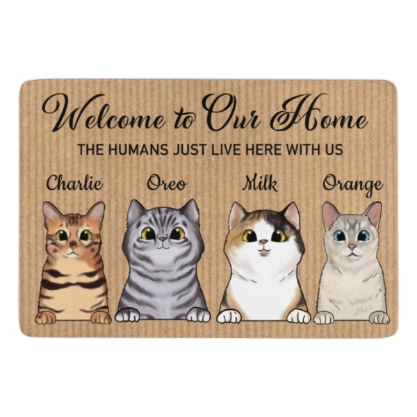 Welcome To My Home - Tapis décoratif drôle de chat personnalisé, paillasson