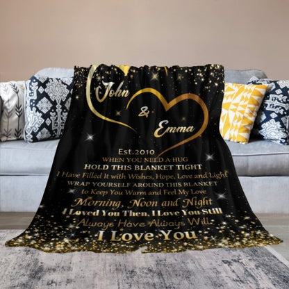 When You Need A Hug - Couple Personalized Custom Blanket - Valentine Gift For Husband Wife, Anniversary - Lovscape