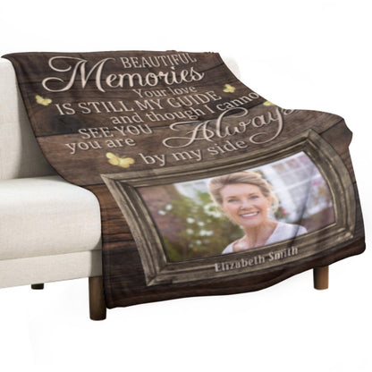 You Left Me Beautiful Memories & Your Love Is Still My Guide - Upload Image, Personalized Blanket - Lovscape