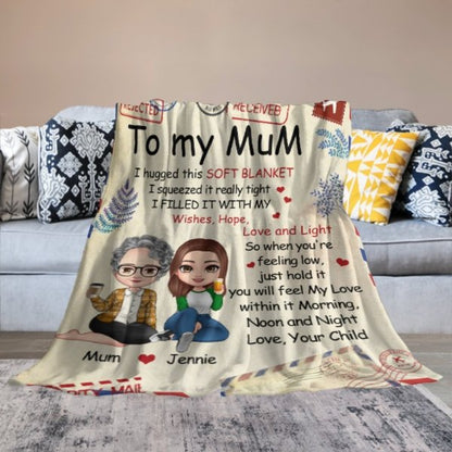 You Will Feel My Love Within It - Family Personalized Custom Blanket - Birthday Gift For Mom From Daughter - Lovscape