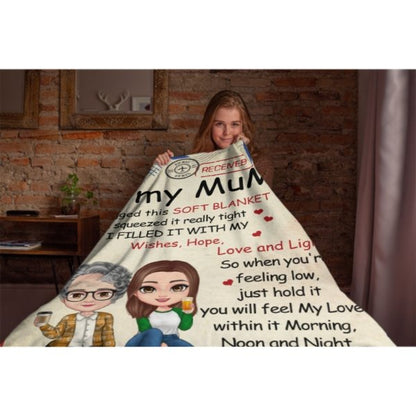 You Will Feel My Love Within It - Family Personalized Custom Blanket - Birthday Gift For Mom From Daughter - Lovscape