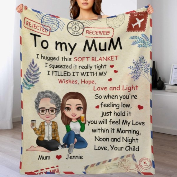 You Will Feel My Love Within It - Family Personalized Custom Blanket - Birthday Gift For Mom From Daughter - Lovscape