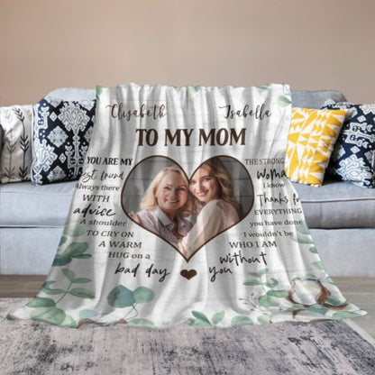 You're The Strongest Woman I Know - Upload Image, Gift For Mom, Personalized Blanket - Lovscape