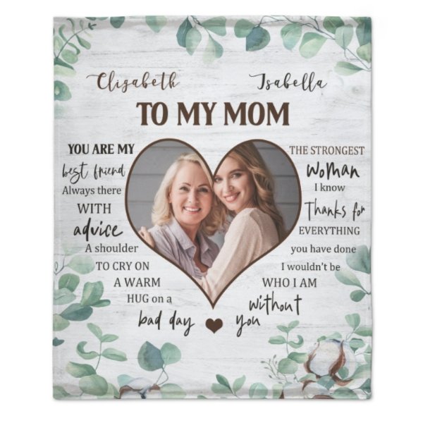 You're The Strongest Woman I Know - Upload Image, Gift For Mom, Personalized Blanket - Lovscape